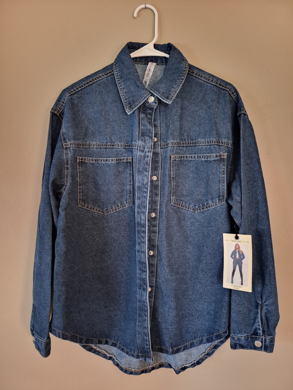 banjara Oversized Shirt in Blue Size Medium NWT
